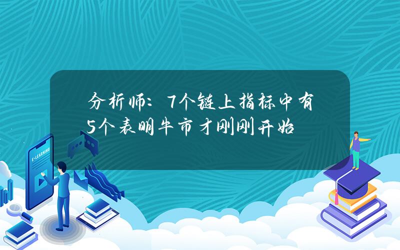 分析师：7个链上指标中有5个表明牛市才刚刚开始