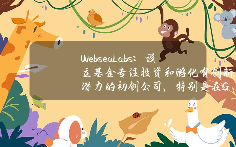 WebseaLabs：设立基金专注投资和孵化有创新潜力的初创公司，特别是在GameFi领域